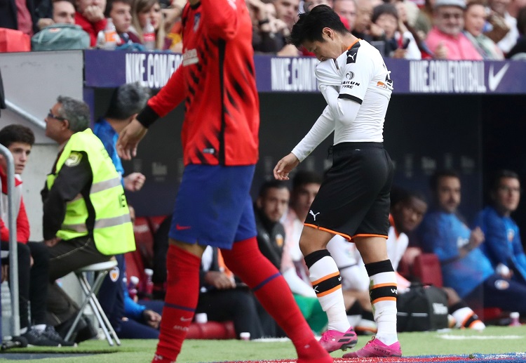 Lee Kang-In was given a red card during Valencia's La Liga draw with Atletico Madrid