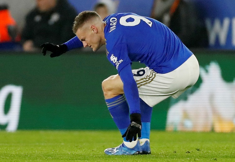 Jamie Vardy has suffered an injury during Leicester City's Premier League clash against West Ham United