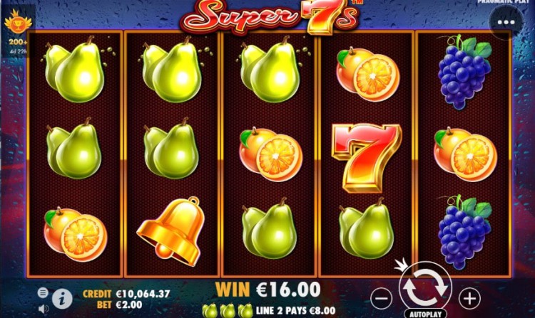 Super prizes and super winnings for the Super 7s slot game!