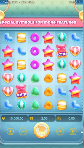 Trò chơi game slot Candy Burst của SBOBET bao gồm vòng quay 3x5