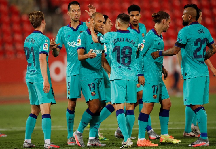 Martin Braithwaite has scored his first goal for Barcelona in their 4-0 win against Mallorca