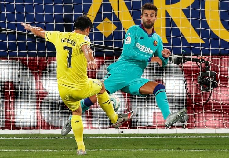 Gerard Moreno scores Villarreal's lone goal during their La Liga clash against Barcelona
