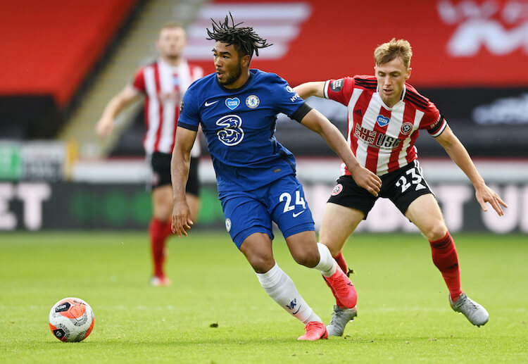 Chelsea defender Reece James came close to scoring against Sheffield United in the Premier League