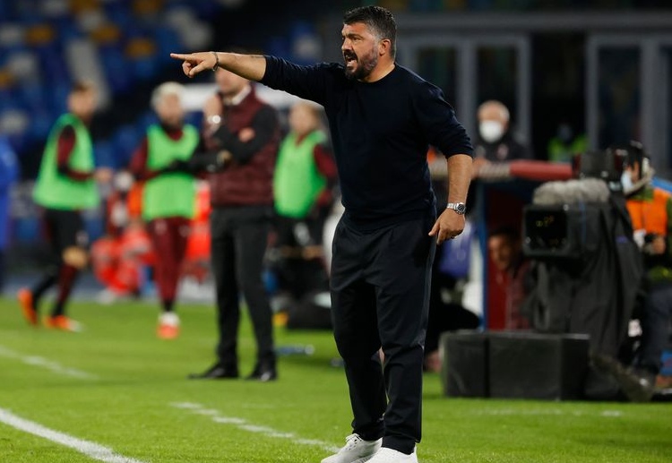 Gennaro Gattuso is dejected after Napoli's 1-3 loss to AC Milan in recent Serie A battle