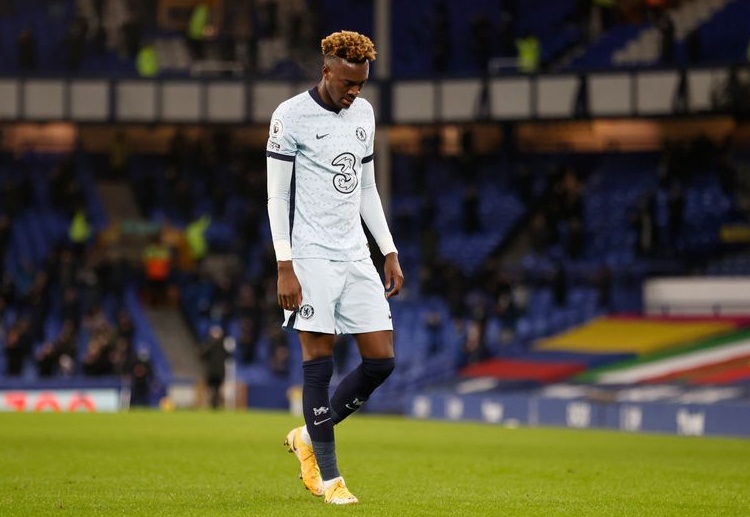 Tammy Abraham leaves the pitch upset after Chelsea were defeated by Everton in recent Premier League clash