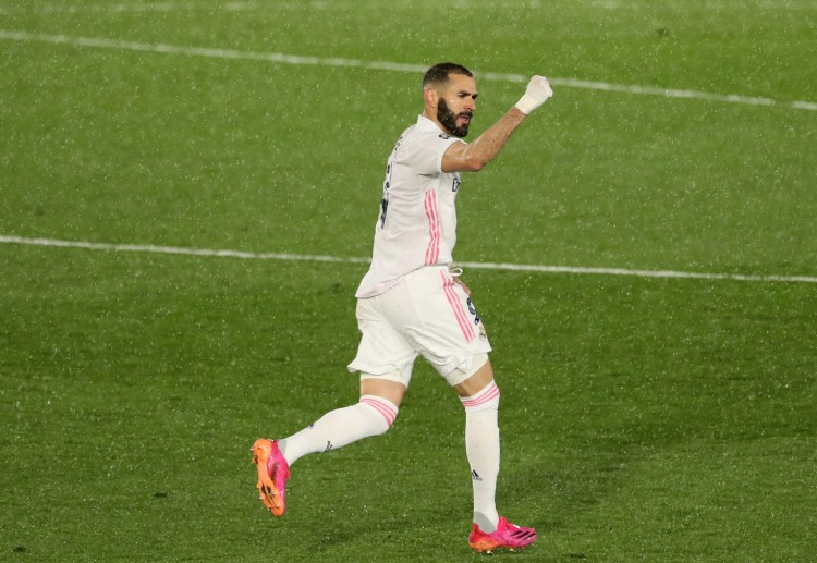 Karim Benzema scored in the first leg of Real Madrid's Champions League tie against Chelsea