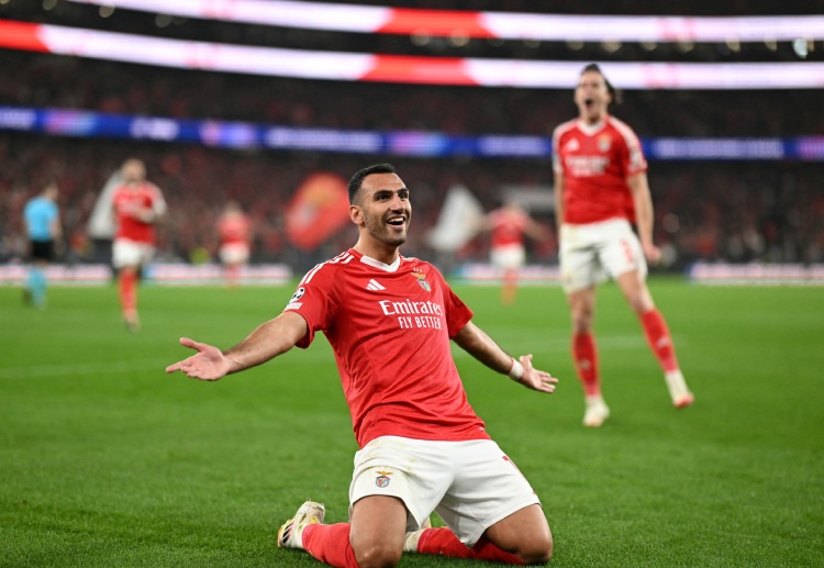 欧冠联赛 帕夫利迪斯的帽子戏法帮助本菲卡取得了3比1的领先优势。