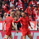 德甲联赛 萨内是本场比赛拜仁阵中最耀眼的明星，他率先打破僵局，还两次将球射向门柱，多次撕裂了美因茨的防线。