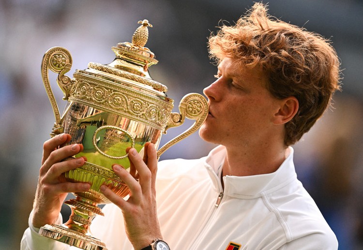 Jannik Sinner has dominated rival Carlos Alcaraz to win his first Wimbledon title