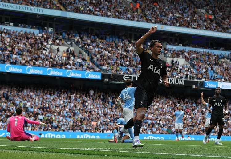 브레넌 존슨은 프리미어리그 시즌 초반에 토트넘 소속으로 활약하고 있다.