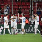 世界杯预选赛 希腊前锋范吉利斯·帕夫利迪斯在上一场比赛中打进个人第十个国家队进球