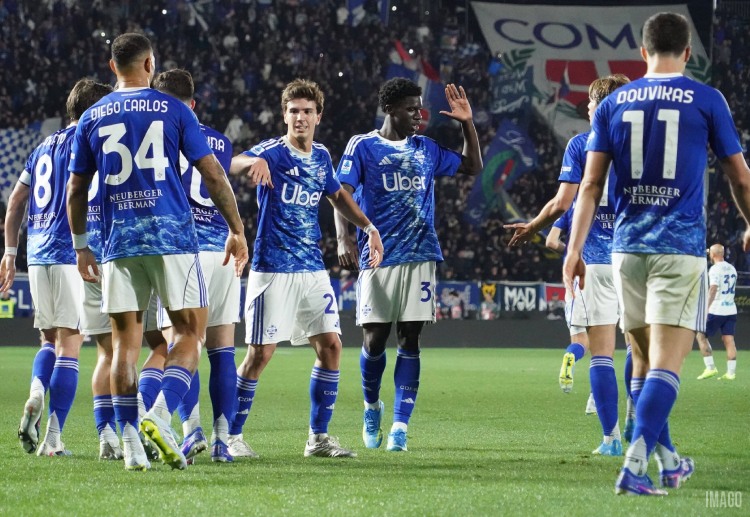 意甲联赛 库尼亚点射得手,科莫追至3比4。